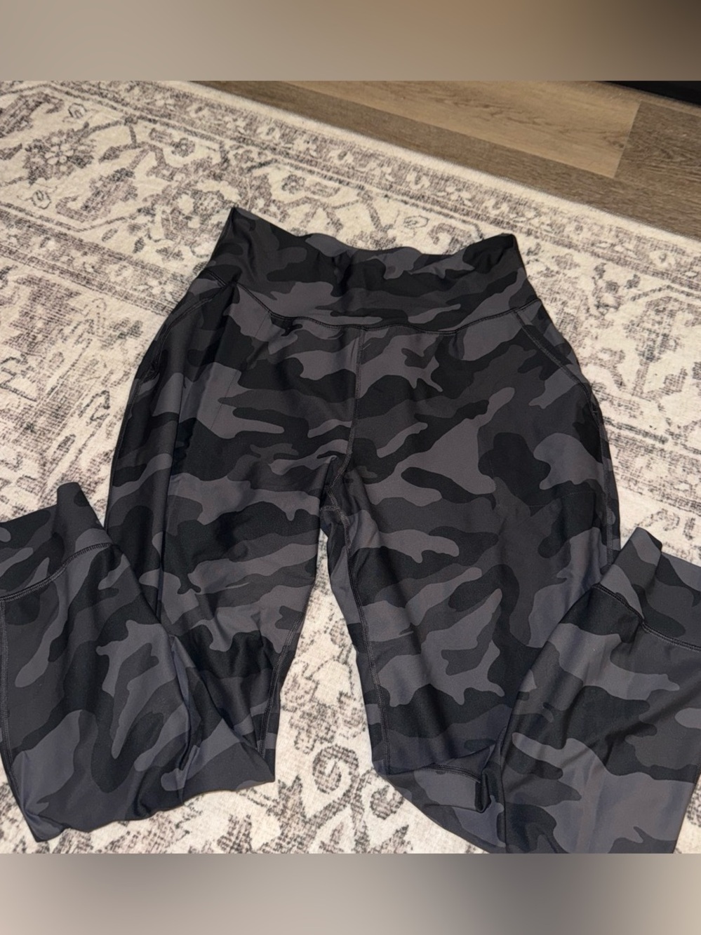 Black & Gray Camo Jogger - High Waist Active Bottoms